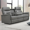  IFDC IF 8141 3 pc Power Living Reclining Room Set - Light Grey IMAGE 2