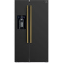  Forno 36-inch, 20 cu. ft. Freestanding Side-by-Side Refrigerator FFRBI1844-36BLK IMAGE 2