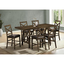 Monarch I 1387 Dining Table - Dark Walnut Veneer 36"X 72"Counter Height IMAGE 1