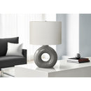 Monarch I 9667 24"H Table Lamp Grey Ceramic / Ivory Shade IMAGE 1