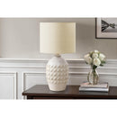 Monarch I 9859 19"H Table Lamp Ivory Ceramic / Beige Shade IMAGE 1