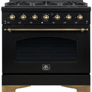  Forno 36-inch Freestanding Dual-Fuel Range with Convection Technology FFSGS6113-36BLK IMAGE 1