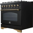  Forno 36-inch Freestanding Dual-Fuel Range with Convection Technology FFSGS6113-36BLK IMAGE 3