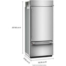  KitchenAid 36-inch, 20.8 cu. ft. Built-in Bottom Freezer Refrigerator KBBR336SPS IMAGE 16