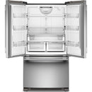  KitchenAid 36-inch, 25 cu. ft. French 3-Door Refrigerator KRFF136SPS IMAGE 3
