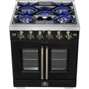  Forno 30-inch Capriasca Freestanding Gas Range with French Door FFSGS6460-30BLK IMAGE 10