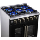  Forno 30-inch Capriasca Freestanding Gas Range with French Door FFSGS6460-30BLK IMAGE 11