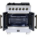  Forno 30-inch Capriasca Freestanding Gas Range with French Door FFSGS6460-30WHT IMAGE 2