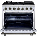  Forno 36-inch Freestanding Gas Range with 6 Burners FFSGS6239-36WHT IMAGE 2