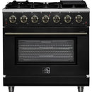  Forno 36-inch Freestanding Gas Range with 6 Burners FFSGS6239-36BLK IMAGE 1