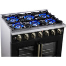  Forno 36-inch Freestanding Gas Range with 6 Burners and French Door FFSGS6460-36BLK IMAGE 12