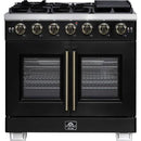  Forno 36-inch Freestanding Gas Range with 6 Burners and French Door FFSGS6460-36BLK IMAGE 1