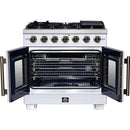  Forno 36-inch Freestanding Gas Range with 6 Burners and French Door FFSGS6460-36WHT IMAGE 2