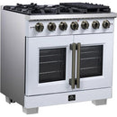  Forno 36-inch Freestanding Gas Range with 6 Burners and French Door FFSGS6460-36WHT IMAGE 3