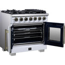  Forno 36-inch Freestanding Gas Range with 6 Burners and French Door FFSGS6460-36WHT IMAGE 4