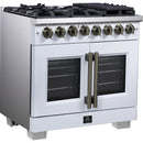  Forno 36-inch Freestanding Dual Fuel Range with True Convection Technology FFSGS6387-36WHT IMAGE 3