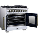  Forno 36-inch Freestanding Dual Fuel Range with True Convection Technology FFSGS6387-36WHT IMAGE 4