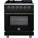  Forno 30-inch Freestanding Gas Range with 5 Burners FFSGS6239-30BLK IMAGE 1