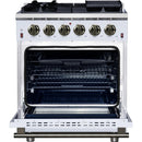  Forno 30-inch Freestanding Gas Range with 5 Burners FFSGS6239-30WHT IMAGE 2