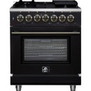  Forno 30-inch Freestanding Dual-Fuel Range with True Convection Technology FFSGS6125-30BLK IMAGE 1