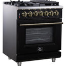  Forno 30-inch Freestanding Dual-Fuel Range with True Convection Technology FFSGS6125-30BLK IMAGE 2