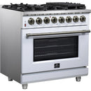  Forno Massimo 36" Freestanding Dual Fuel Range FFSGS6125-36WHT IMAGE 3