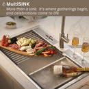  Forno 33" Drop-In/Undermount 3-Level Workstation Sink with Waterfall Faucet and Glass Rinser D-XP30 IMAGE 14