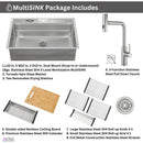  Forno 33" Drop-In/Undermount 3-Level Workstation Sink with Waterfall Faucet and Glass Rinser D-XP30 IMAGE 17