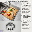  Forno 33" Drop-In/Undermount 3-Level Workstation Sink with Waterfall Faucet and Glass Rinser D-XP30 IMAGE 8