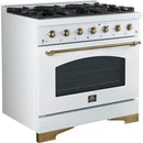  Forno 36-inch Freestanding Gas Range with 6 Burners FFSGS6219-36WHT IMAGE 3