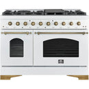 Forno 48-inch Freestanding Gas Range with 8 Burners and Griddle FFSGS6219-48WHT IMAGE 1