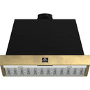 Black with Antique Brass