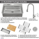  Forno 33" Drop-In/Undermount 3-Level Workstation Sink with Faucet, Waterfall and Glass Rinser D-WP30 IMAGE 14