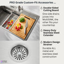  Forno 33" Drop-In/Undermount 3-Level Workstation Sink with Faucet, Waterfall and Glass Rinser D-WP30 IMAGE 7