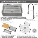  Forno 33" Drop-In/Undermount 3-Level Workstation Sink with Chef Faucet, Waterfall and Glass Rinser D-WP31 IMAGE 16