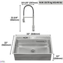  Forno 33" Drop-In/Undermount 3-Level Workstation Sink with Chef Faucet, Waterfall and Glass Rinser D-WP31 IMAGE 17