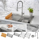  Forno 33" Drop-In/Undermount 3-Level Workstation Sink with Chef Faucet, Waterfall and Glass Rinser D-WP31 IMAGE 1