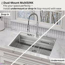  Forno 33" Drop-In/Undermount 3-Level Workstation Sink with Waterfall Faucet and Glass Rinser E-XP30 IMAGE 13