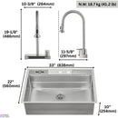  Forno 33" Drop-In/Undermount 3-Level Workstation Sink with Waterfall Faucet and Glass Rinser E-XP30 IMAGE 15