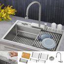  Forno 33" Drop-In/Undermount 3-Level Workstation Sink with Waterfall Faucet and Glass Rinser E-XP30 IMAGE 1