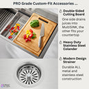 Forno 33" Drop-In/Undermount 3-Level Workstation Sink with Waterfall Faucet and Glass Rinser E-XP30 IMAGE 6