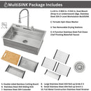  Forno 33" Drop-In/Undermount 3-Level MultiSINK Workstation Sink with Waterfall Faucet and Glass Rinser E-XP31 IMAGE 14