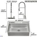  Forno 33" Drop-In/Undermount 3-Level MultiSINK Workstation Sink with Waterfall Faucet and Glass Rinser E-XP31 IMAGE 15