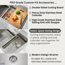  Forno 33" Drop-In/Undermount 3-Level MultiSINK Workstation Sink with Waterfall Faucet and Glass Rinser E-XP31 IMAGE 6