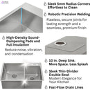  Forno 33" Drop-In/Undermount 40/60 Double Bowl Stainless Steel Sink with Waterfall Faucet H-XN30 IMAGE 6