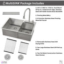  Forno 33" Drop-In/Undermount 40/60 Double Bowl Stainless Steel Sink with Waterfall Faucet H-XN30 IMAGE 8