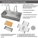  Forno 45" Drop-In/Undermount 3-Level Workstation Sink with Two Faucets and Glass Rinser J-WP30 IMAGE 17