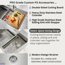  Forno 45" Drop-In/Undermount 3-Level Workstation Sink with Two Faucets and Glass Rinser J-WP31 IMAGE 6