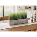  Monarch I 9374 12"H / Indoor Grass In A Wood Pot - Green/Brown/White IMAGE 1