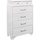  IFDC Chests 5 Drawers Jordyn Chest - White IMAGE 1